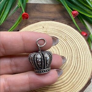 Pandora )Discontinued) Retired )rare) Elegant Silver Crown Pendant 925